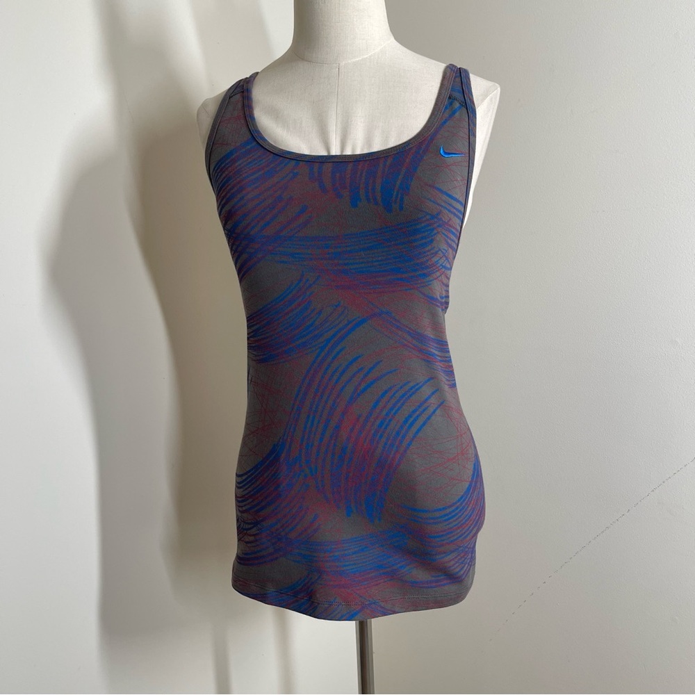 Nike Women’s Dri Fit - SZ XS - Olive Blue Stretchy Racerback Shelf Bra Tank Top
